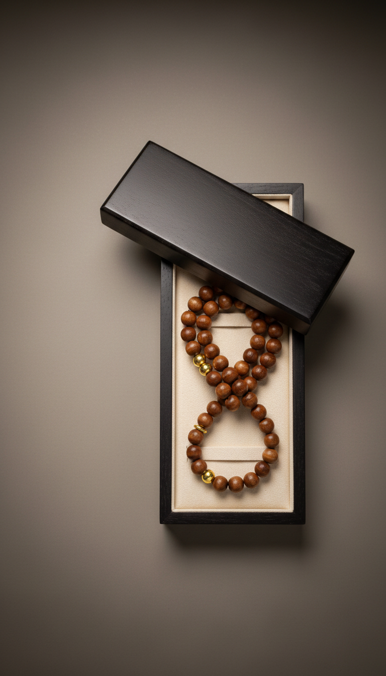 Royal Ebony Sandalwood Gold-Plated Beads